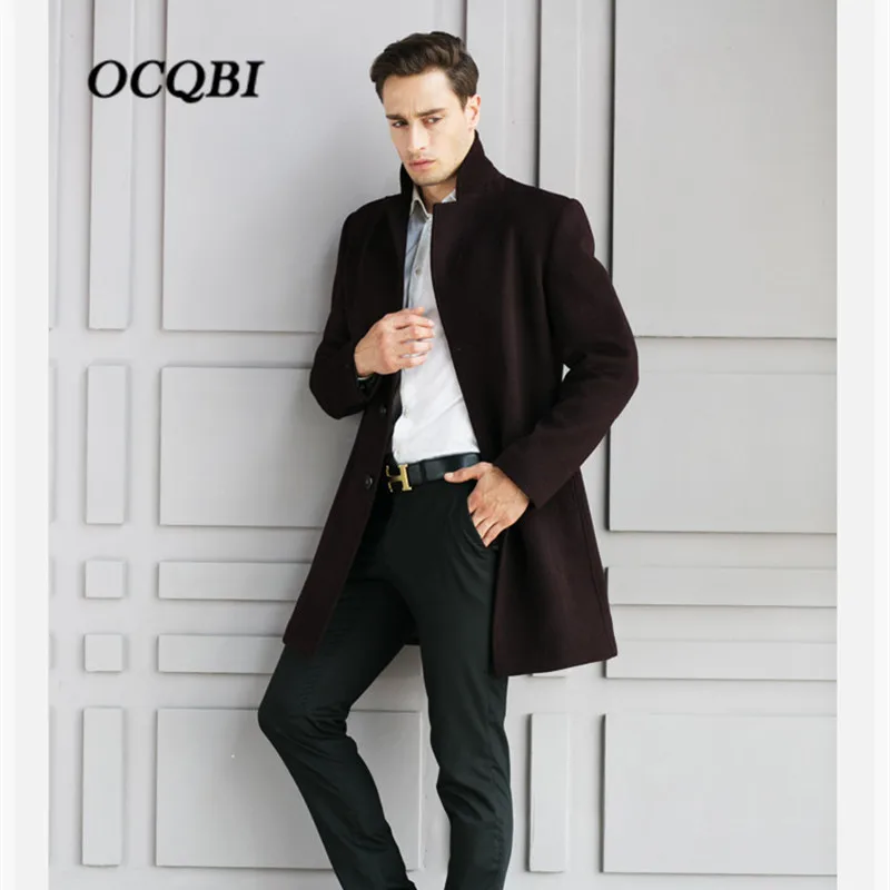Plus Size 2018 Slim Smart Casual Formal Wool Mens Clothing Overcoats