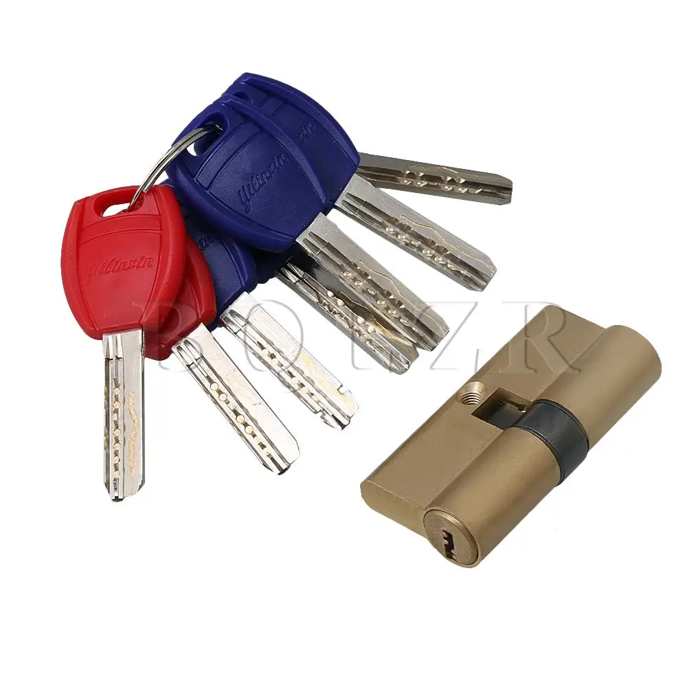 Buy BQLZR Solid Brass Lock Tumbler Cylinder Euro Profile Pin Turn Snib Satin