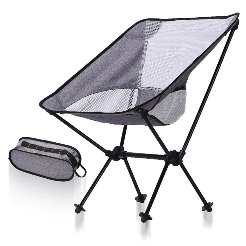 

2018 New Portable Folding Chair Super Strong Aluminium Alloy Frame Breathable Oxford Mesh Backrest Fishing Chair 150KG Loading