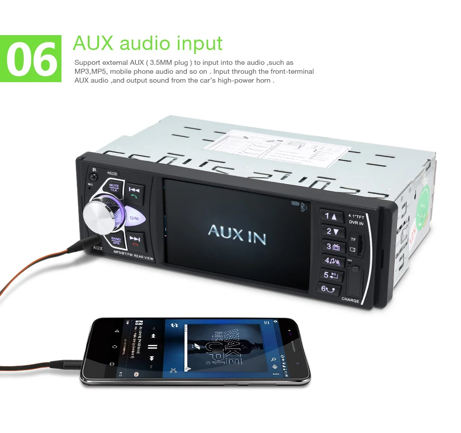 Автомагнитола 4022D с поддержкой Bluetooth громкой связи 4 1 дюйма HD большой экран USB/AUX