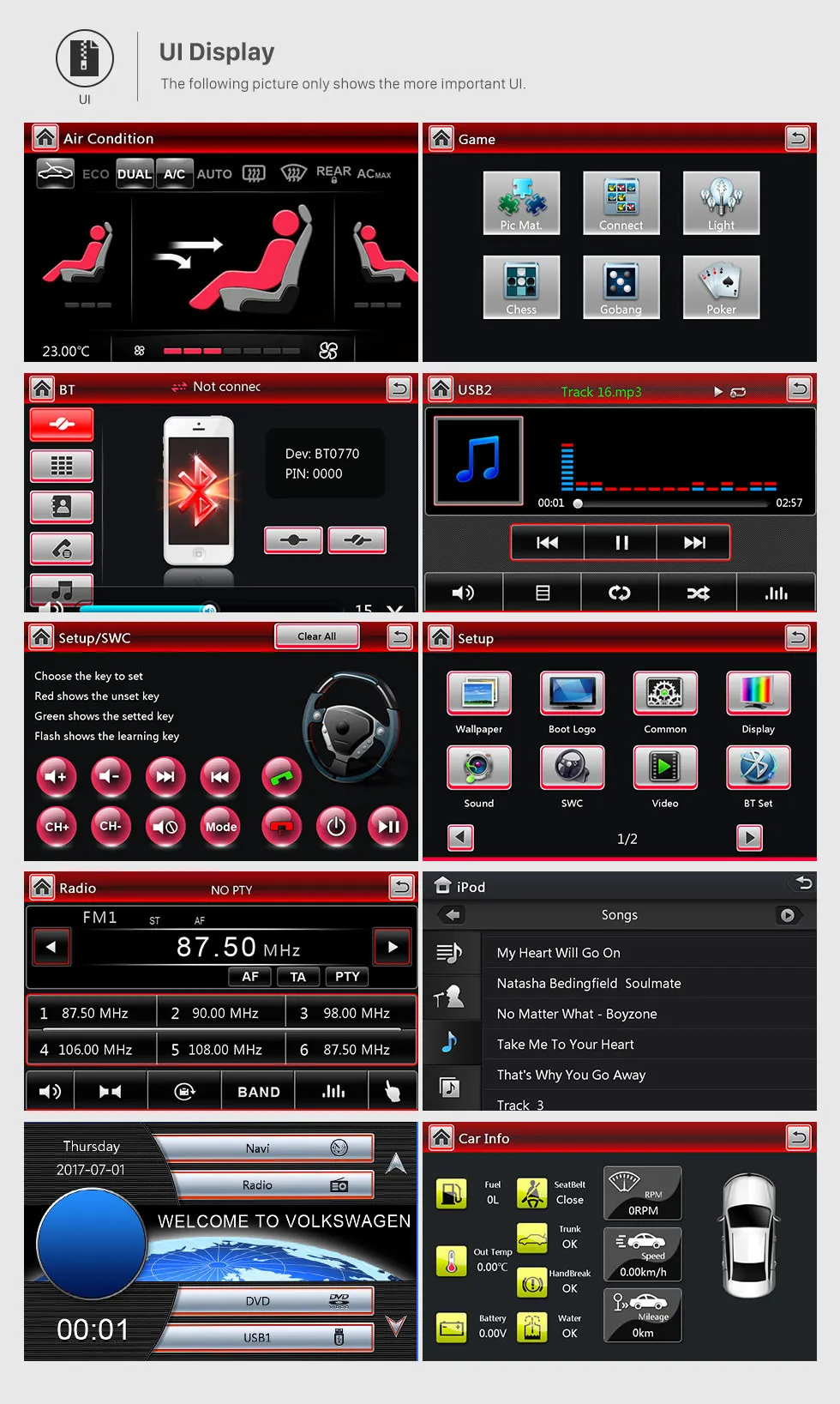 Top 7" 2Din Car Radio CD DVD Multimedia Player GPS Navigation For Seat Toledo VW POLO PASSAT Transporter Sharan Skoda Rapid/Fabia 46
