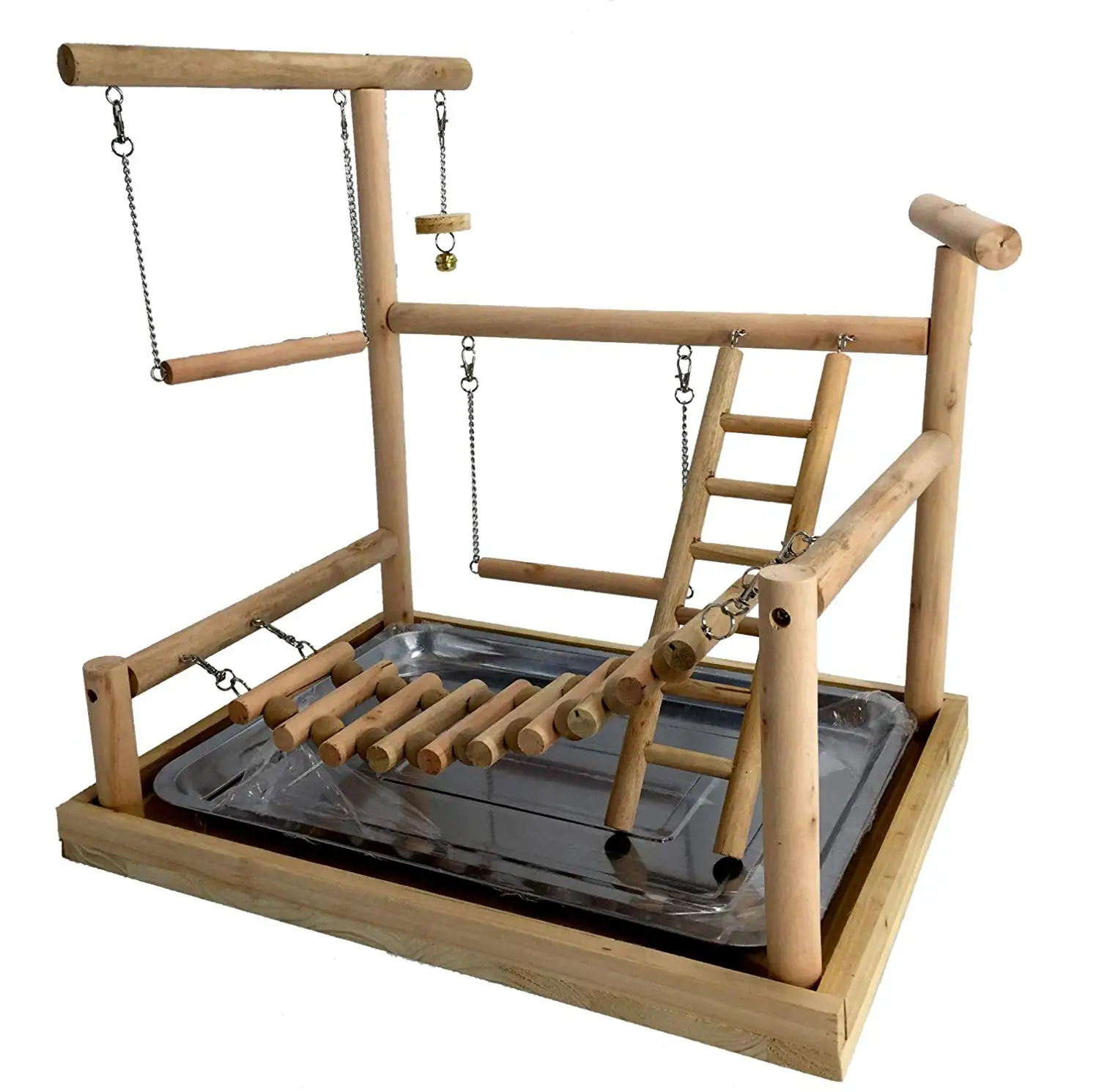 Pet Large Parrots Bird Playground Wood Perch Gym Stand Playpen Bird Ladders  Exercise Playgym With Feeder Cups Cockatoo Parakeet - Bird Accessories -  AliExpress
