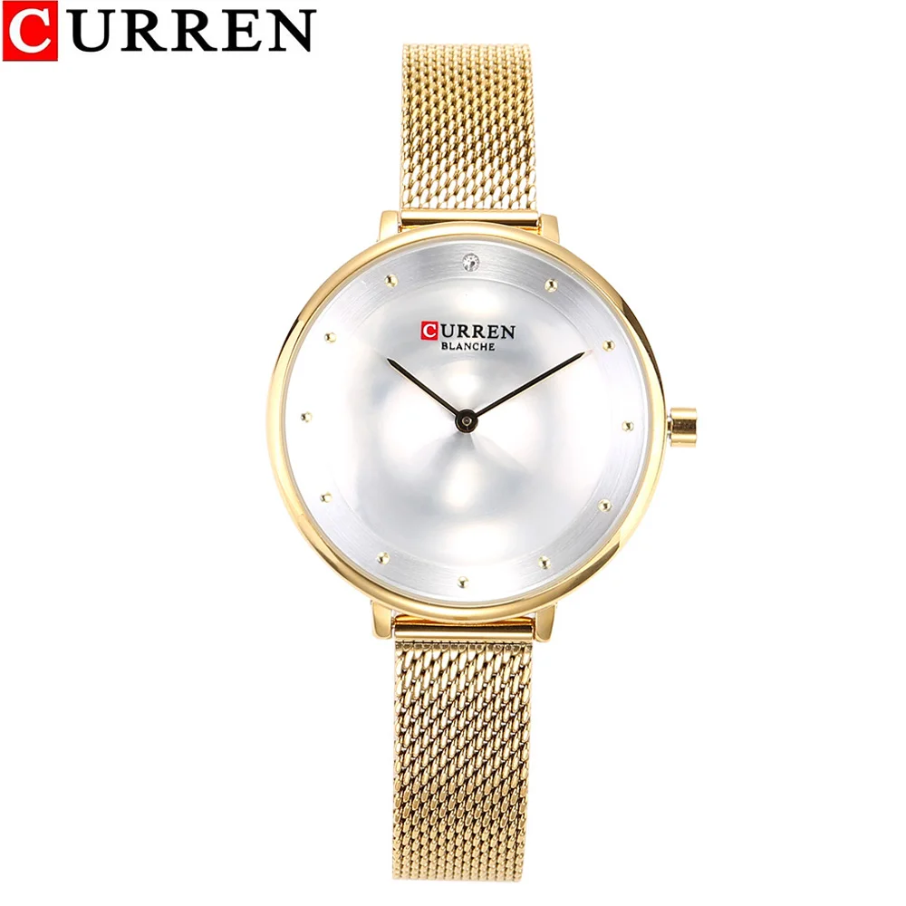 CURREN 9029 Female Quartz Watch Gem Dial Ultra-Thin Knit Strap Top Brand Female Luxury Wristwatch Girl Clock Relogio Feminino top brand (13)