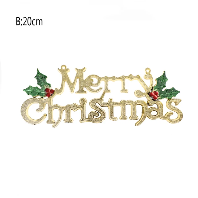 Script initial christmas ornament 15 30cm Christmas Tree Decoration Shiny Merry Christmas Letter Card For Xmas Hanging Ornament