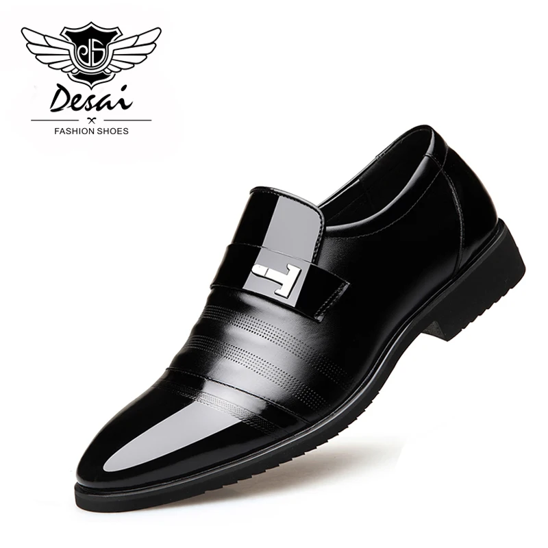 DESAI Brand 2019 Spring New Shoes Men Leather Shoes Business Dress Casual Men's Shoes Tip Wedding Formal Shoes