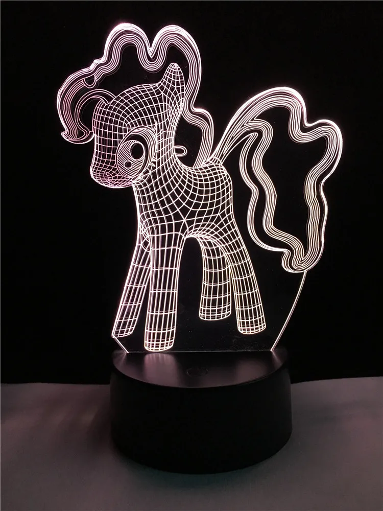 Лидер продаж Черная пятница животного прекрасный единорог светодиодный 3d-ночник многоцветный RGB лампы Рождественский декоративный подарок мультфильм бумажный фонарик