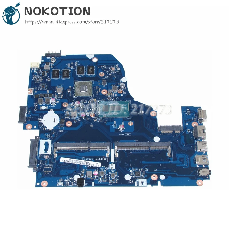 Nokotion NBMLC11007 nb. MLC11.007 لشركة أيسر أسباير E5-571 laptop motherboard A5WAH LA-B991P I5-5200U cpu GT840M graphcics