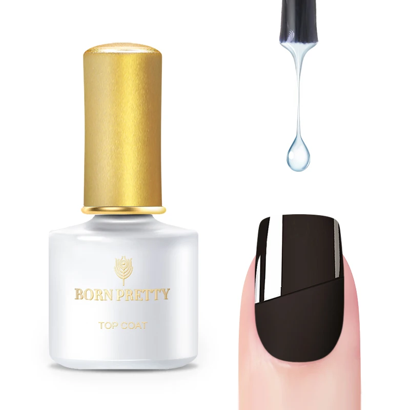 

BORN PRETTY Tempered Nail Top Coat Gel 6ml Enhance Base Coat Matte No Wipe Top Gel Soak Off Nail Art UV Gel Polish