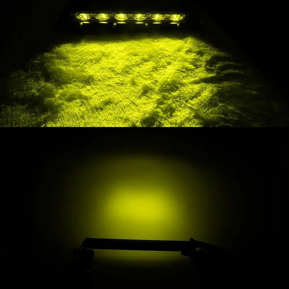 7inch 6 inch spot yellow white led light bar driving work light barra led working lamp 12v 24v 4x4 4wd truck suv atv car vehicle tractor off road offroad utv motorcycle motor fog foglight 6000k 6500k 3000k  (5)