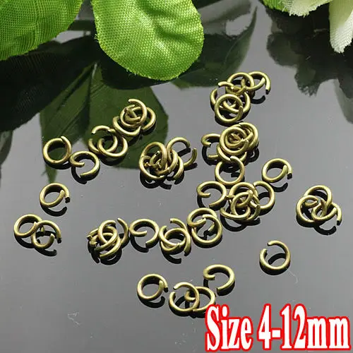 

250G/PIECE Wholesale Gold Plated COPPER Based 4/5/6/8/10/12mm Opening Split Ring Accessories for Jewelry Making