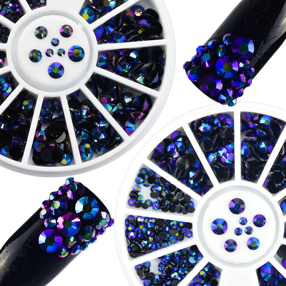 

2Wheels Nail Art Rhinestones New Crystal Shinny Studs Nail Resin Jelly Diamond Mixed 2/3/4mm DIY Decorations Flame+Montata TR206