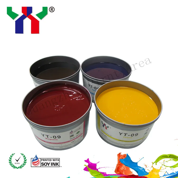 

YT-09 High Color Density and Quick Dry Offset Ink for Paper,CMYK,Total is 4kg