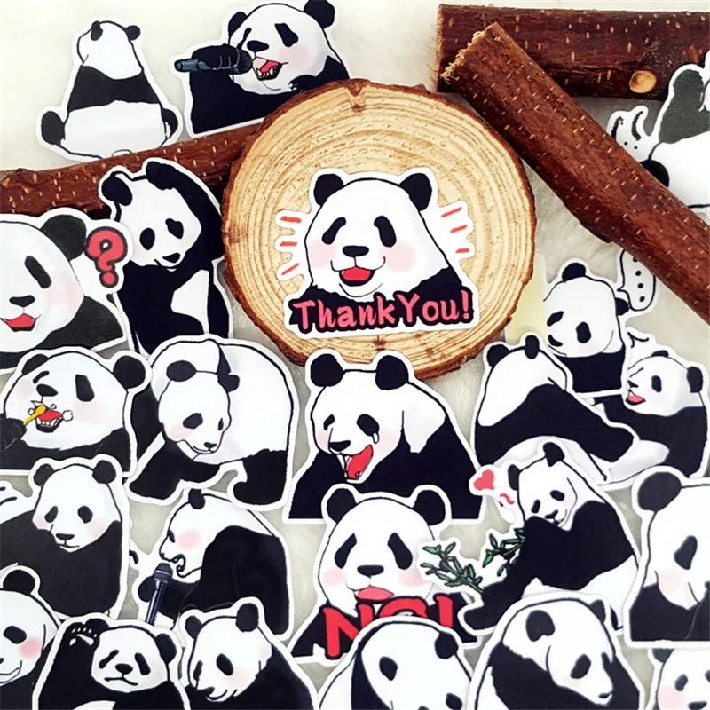 

40 Pcs Weird panda Stickers for Luggage Laptop Skateboard Bicycle Motorcycle Styling Decals Fashion Cool Waterproof Sticker