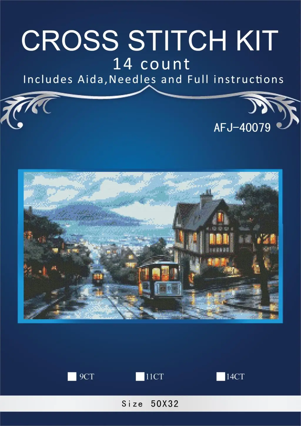 

11/14/16/18/27 Cross stitch Set Lovely Counted Cross Stitch Kit Colorfully Rainy night dim DMC ANCHOR