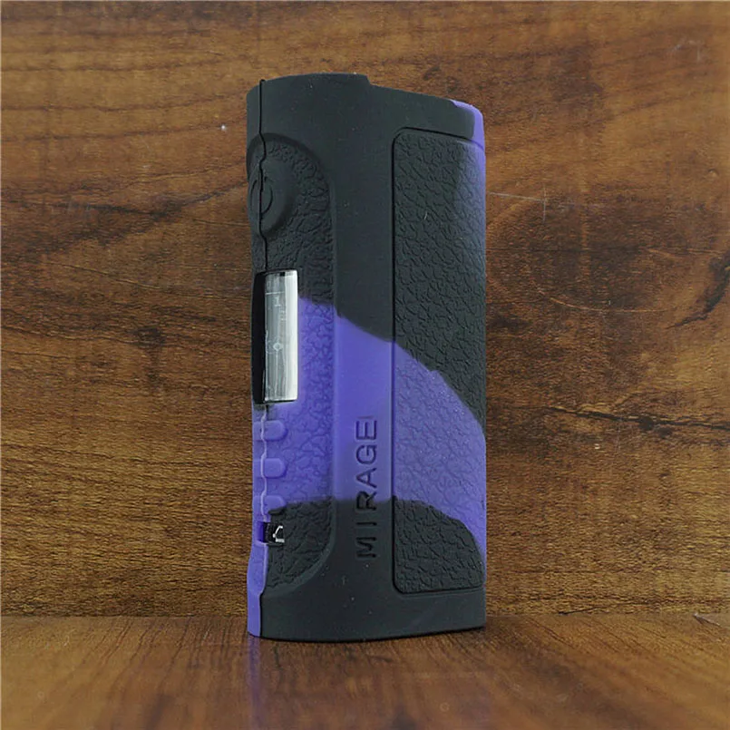 Защитный чехол для Lost Vape Mirage DNA75C TC Box MOD KIT, противоскользящий силиконовый чехол, гелевая оболочка, чехол для дома - Цвет: Black purple