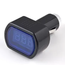 СВЕТОДИОДНЫЙ цифровой дисплей Авто прикуриватели измеритель напряжения для авто автомобиль монитор аккумуляторной батареи, вольтметр черный