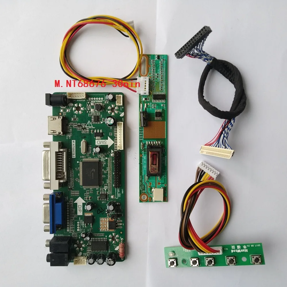 Комплект для LP171WE2-TLA1 DVI VGA M. NT68676 1680 × 1050 30pin lvds-дисплей панель HDMI экран плата контроллера 17," светодиодный ЖК-дисплей