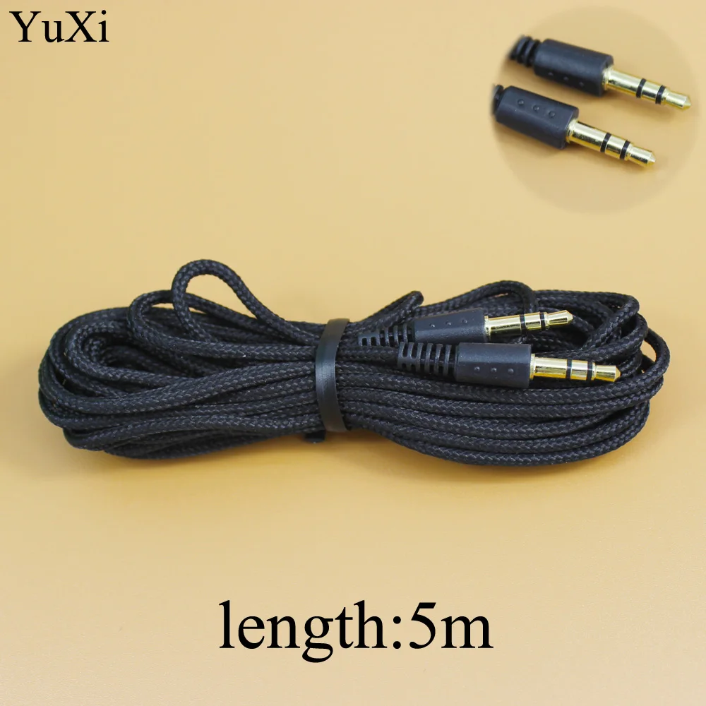 YuXi 5m 3.5mm aux cable Male to 3.5mm Jack Male AUX Audio Stereo Headphone Cable 3.5 mm Auxiliary Cord for iPhone MP3 Earphone essager aux cable speaker wire 3 5mm jack audio cable for car headphone adapter male jack to jack 3 5 mm cord for samsung xiaomi