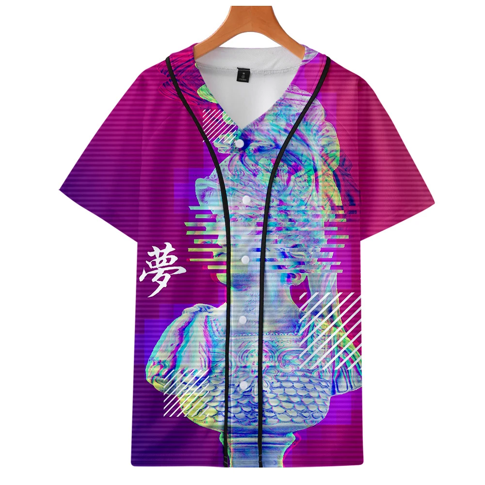 Бейсбольная одежда с коротким рукавом Vaporwave Sad Girl Kakarot принтом Vitale Nero Dante косплей