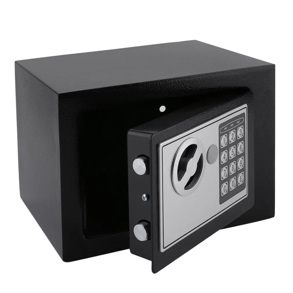 Solid Steel Electronic Safe Box With Digital Keypad Lock 4.6L Mini Lockable Jewelry Storage Case Safe Money Cash Storage Box