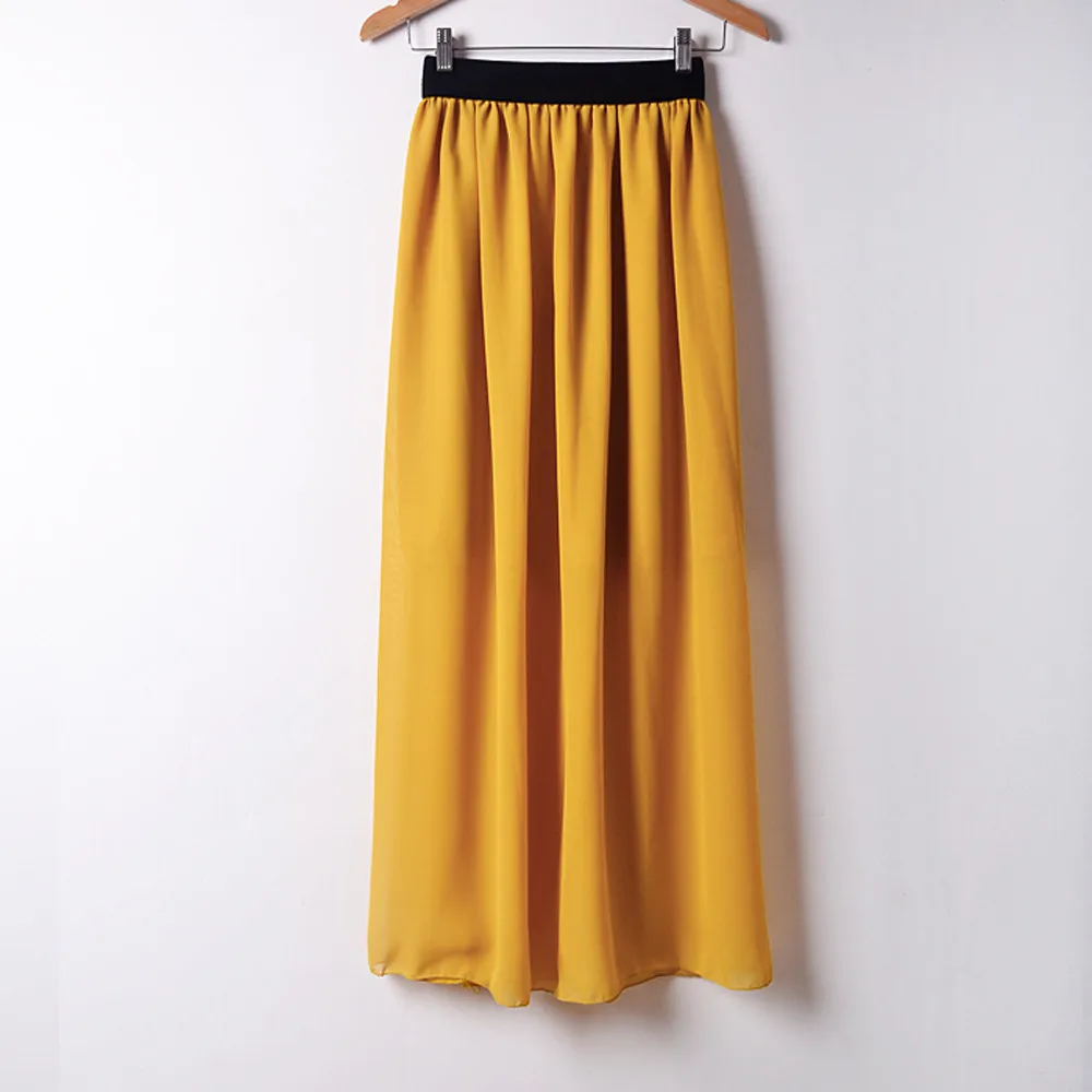 

Hot fashion trend hot models women models Acetate Women Girl Stretch High Waist Plain Flared Pleated Long Skirt
