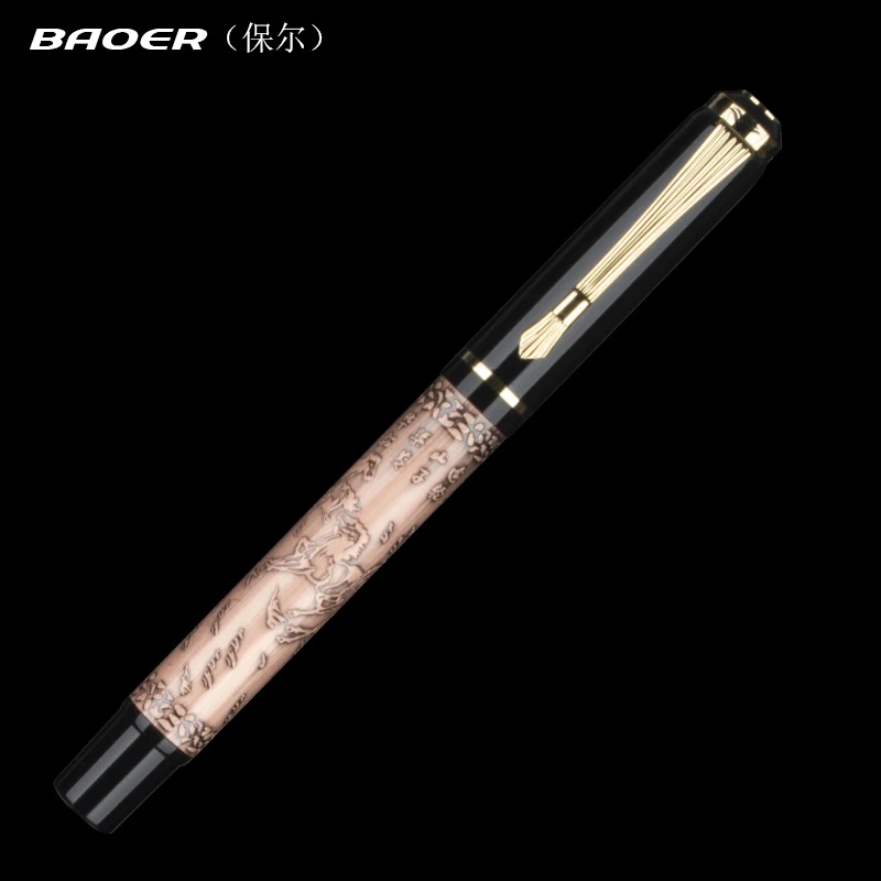 

High quality metal pen baoer fountain pen luxury pluma fuente stylo plume luxury gift stationery ink pen boligrafos de marca luj