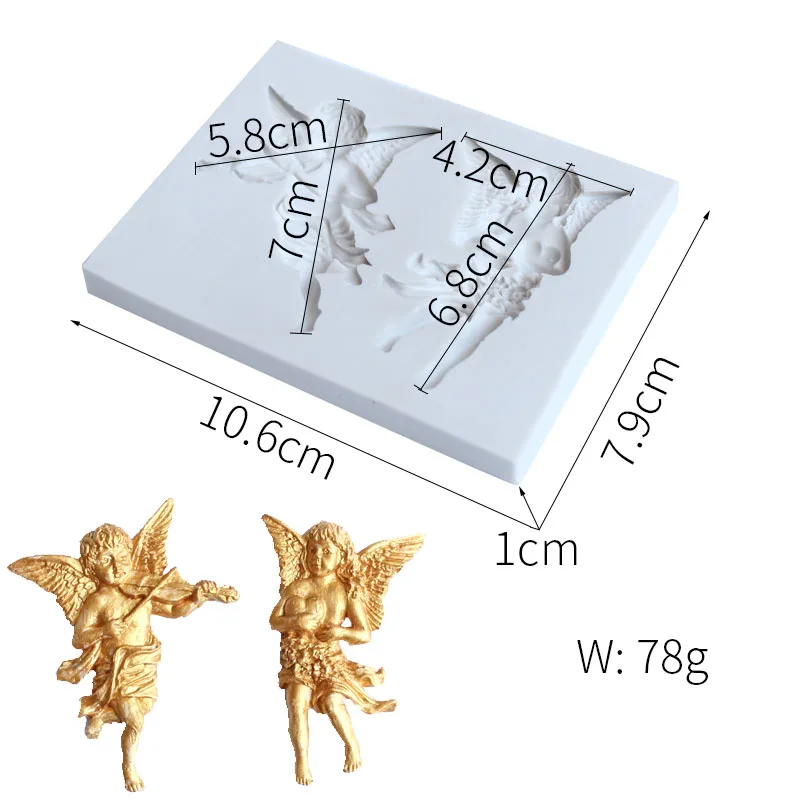 Силиконовая форма для торта в форме ангела, кухонная форма для выпечки шоколада, глина для кекса, инструменты для украшения помады, аксессуары