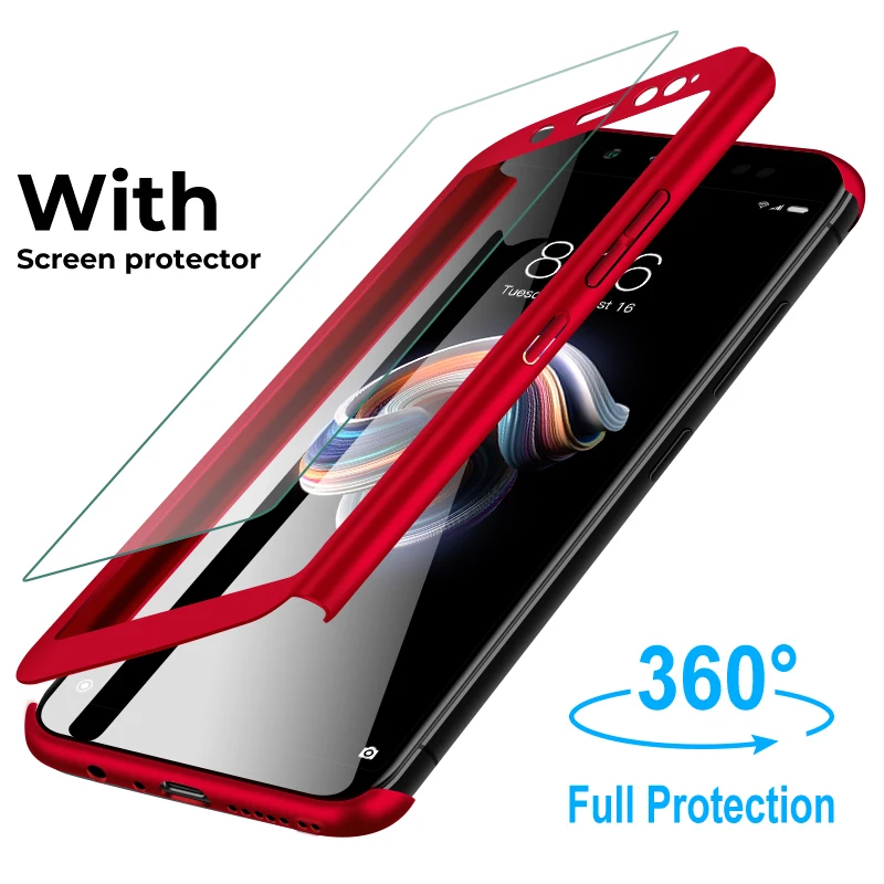 360 Full Cover Protective Phone Case For Xiaomi redmi 6a 4X 4A 5 5A 6 note case 5pro pro Funda Capa |
