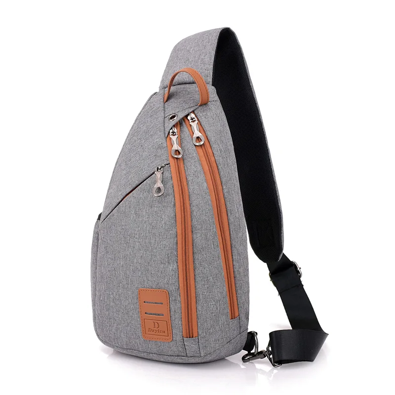 DINGXINYIZU Мужская нагрудная сумка, Большая вместительная сумка на плечо, многофункциональная сумка через плечо для мужчин, сумка мессенджеры, дорожная сумка - Цвет: Gray