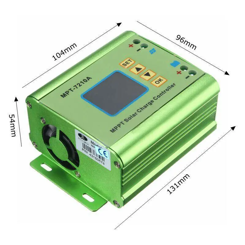 PowMr 10A MPPT Солнечный контроллер заряда подходит для 24 в 36 в 48 в 60 в 72 В литиевая батарея банк солнечных систем регуляторы ЖК-дисплей