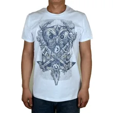 5 видов конструкций Harajuku черный Георгин убийства в роковом стиле 3D Сова череп белая рубашка фитнес панк хеви-метал хлопковая Винтажная Футболка