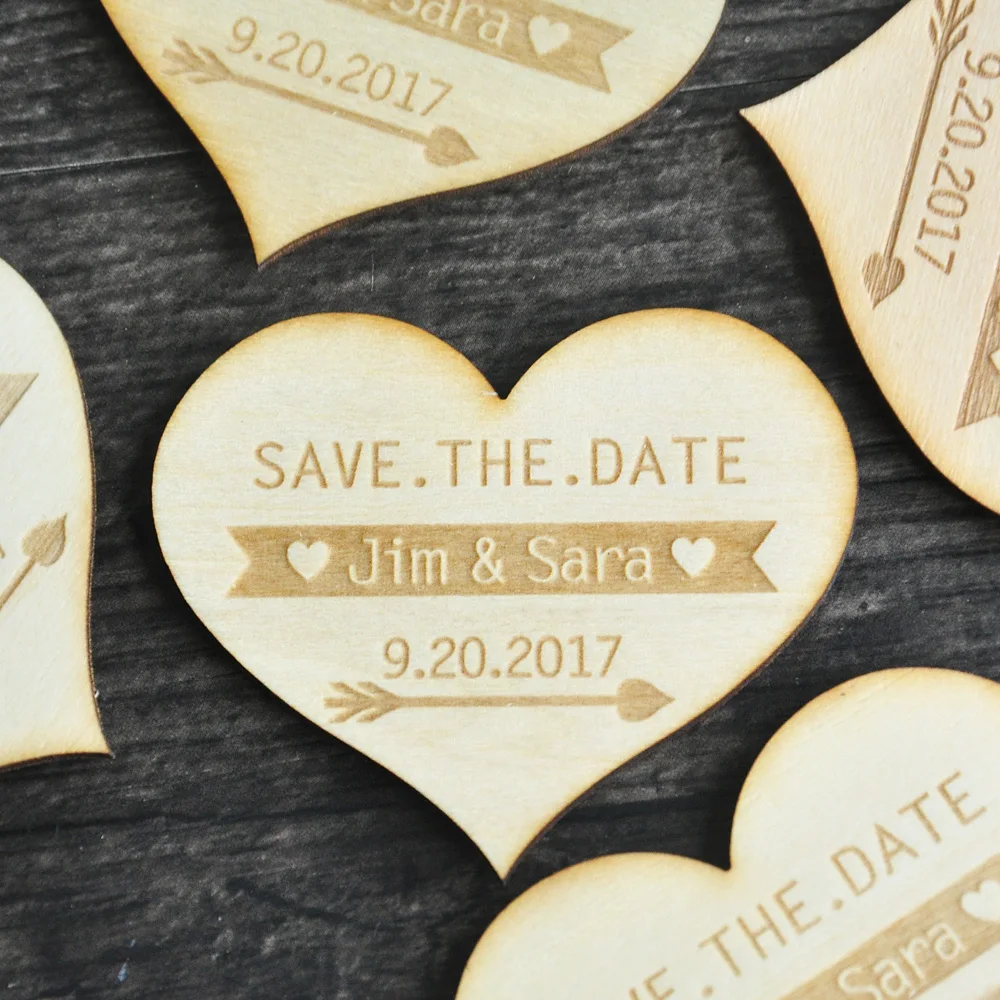Save The Date Heart Rustic Wedding Announcement Save The Date