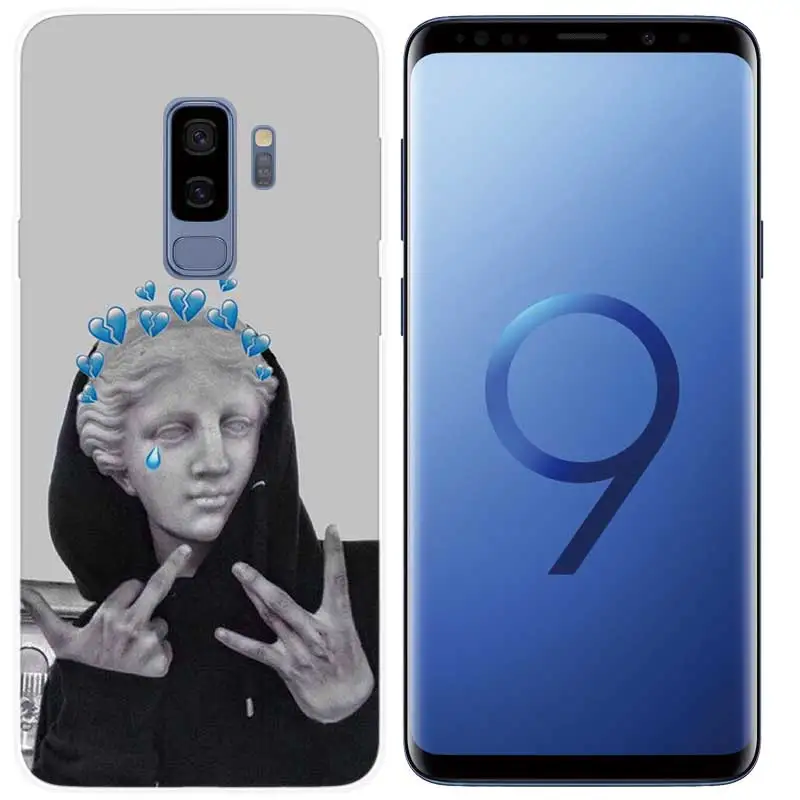 Fundas силиконовый чехол для телефона samsung Galaxy A10 A30 A50 A70 S10 5G S8 S9 Plus S10e Note 10 Plus чехол Медуза Vaporwave Art