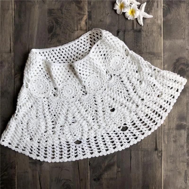 

Newly 1 Pcs Women Knitted A Line Skirt Summer Bikini Swimsuit Breathable for Beach Holiday BN99