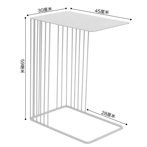 Креативный журнальный столик из кованого железа, современный минималистичный маленький столик, прикроватный столик для спальни, угловой столик для дивана, WF610216 - Цвет: white