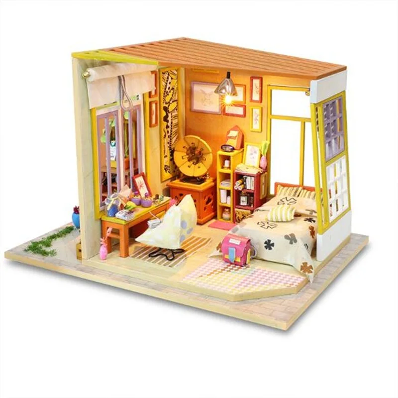 DIY Doll House kids toys Miniature Dollhouse Model Building Kits Wooden Furnitures Educational toys birthday Valentine Gift