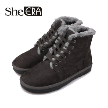 

Man Ankle Boots 2018 New Fashion Flock Wedge Platform Winter Warm Snow Boots Shoes For Male Footwear Heel Shoes Dropshipping