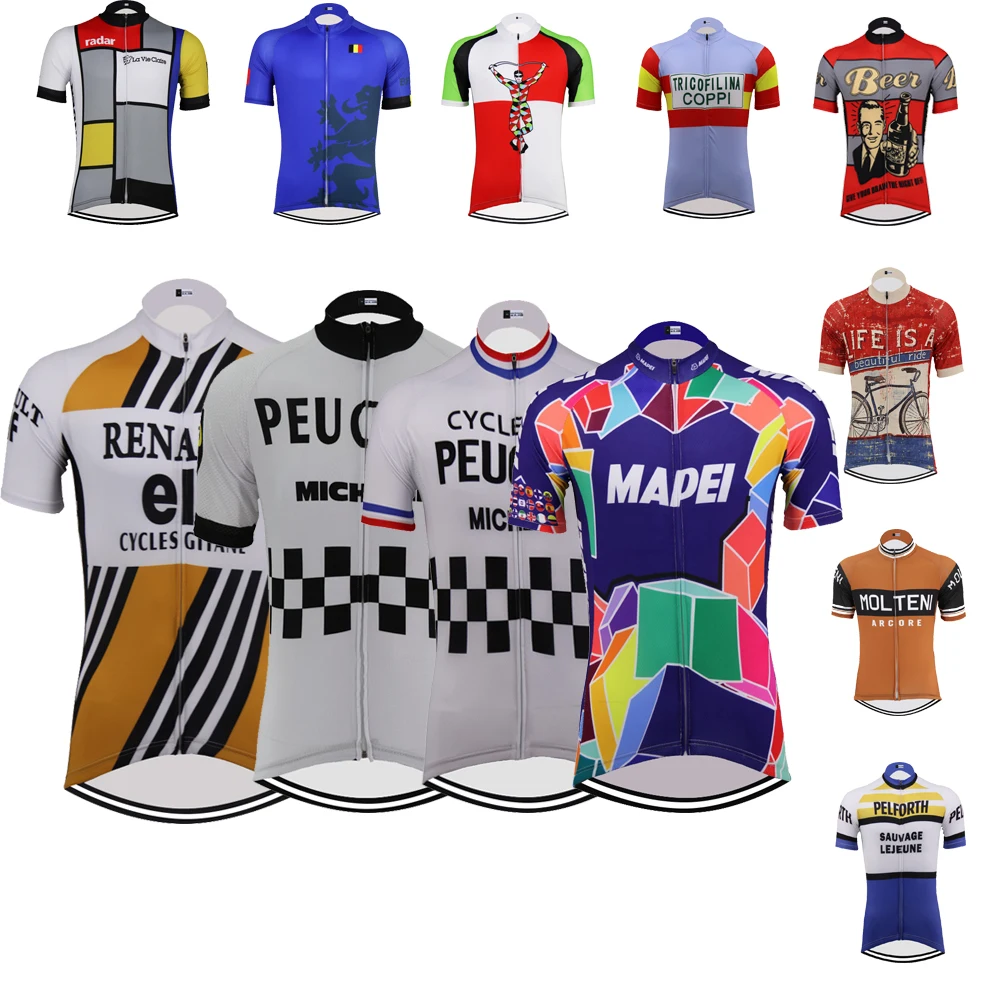 

Classical Retro NEW Short Sleeve Cycling jerseys Bike Customized Pro Mountain Road RACE Team Tops Any styles Breathable