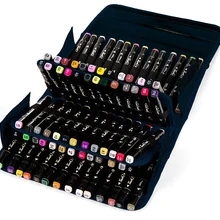 Художественный набор большой емкости черный складной маркер ручка холст художественный чехол сумка для хранения ручек держать 80 шт Кисть только случайный