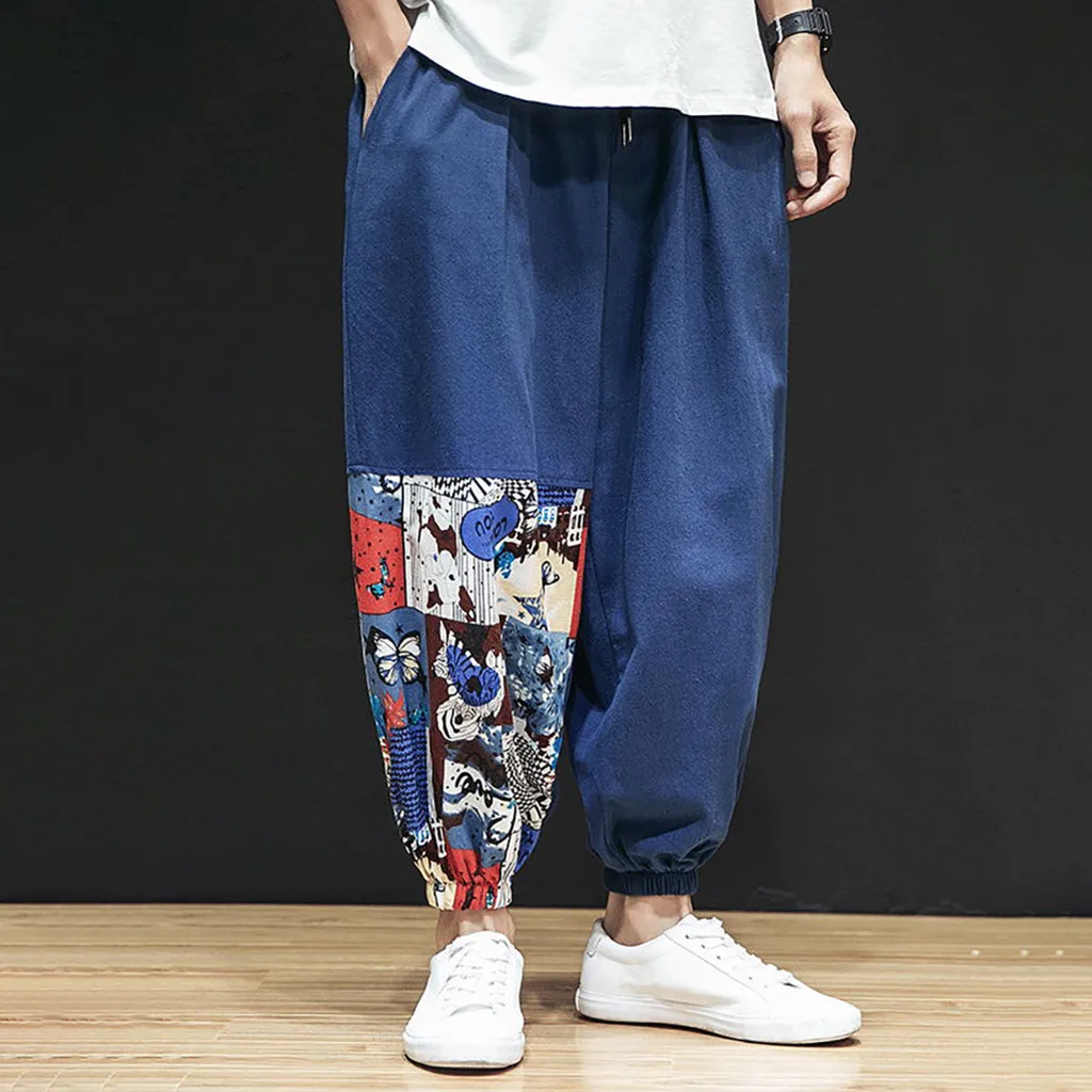 

2019 Summer Calf-Length Loose Casual Pants Men Japanese Streetwear Joggers Men Pants Hip Hop Sweatpants Male Trousers 4XL 5XL