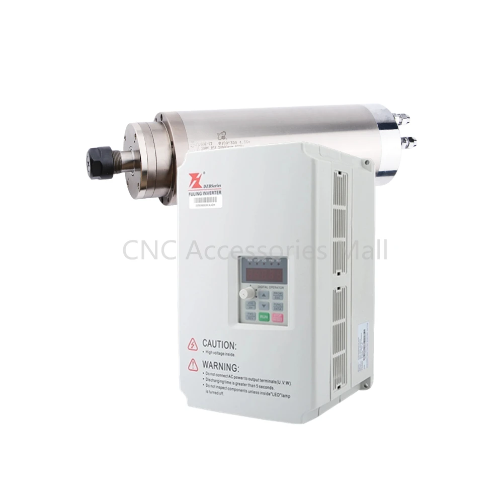 

4.5KW D100*300mm AC220V/380V Water cooled spindle motor & 5.5kw VFD Inverter
