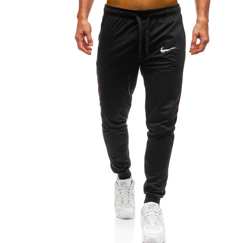 2018 модные Для мужчин полный Спортивная Штаны Повседневное эластичный хлопок Для мужчин s Фитнес тренировки Штаны узкие пот Штаны брюки