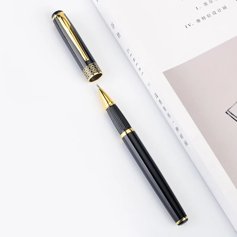High Quality Black gold Ballpoint Pen Metal luxury Brand Business Office School 
