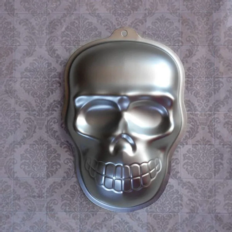 Halloween Decoraion 3D Skull Shaped Cake Mold Cake Baking Pan Aluminum Cake Pan Tin Set Cake Cooking Tools Acessorry