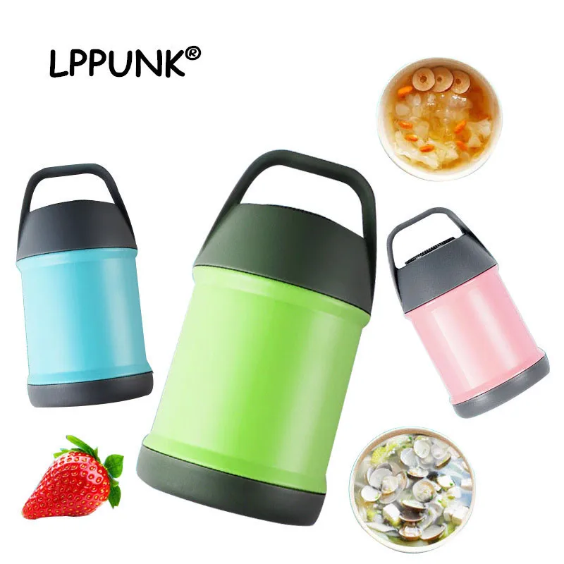 

2019 fashion Stainless steel jelly thermos cup baby soup food Braised pot Thermal Insulation Portable travel handle lunch box