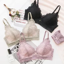 Wastheart женский модный розовый кружевной жаккардовый бантик с отделкой, беспроводной сексуальный комплект нижнего белья, хлопковые трусики, бесшовный бюстгальтер на подкладках, наборы