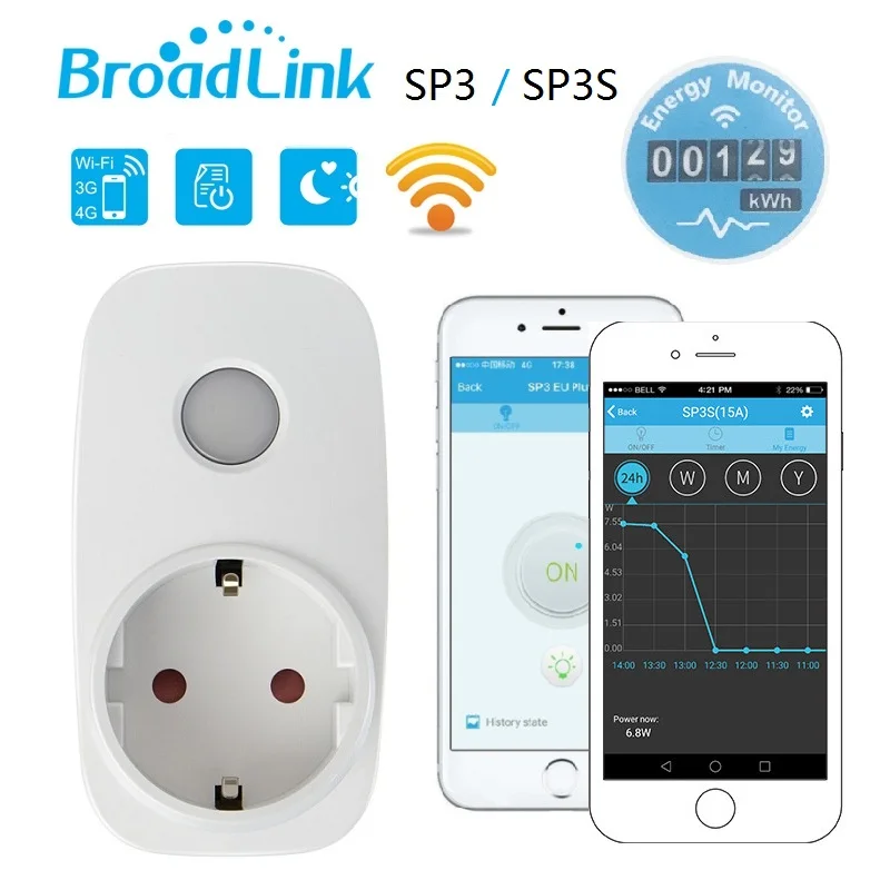 Broadlink SP3s SP3 EU US 16A Timer plug,Power Meter Energy Monitor,APP