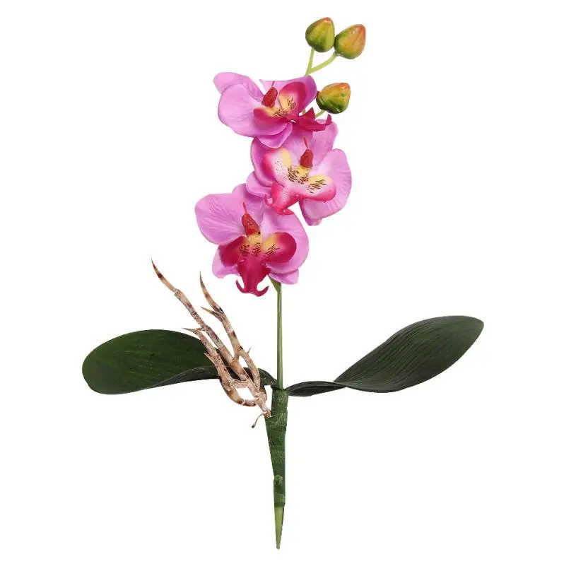 JY 20 Mosunx бизнес трехголовая искусственная Орхидея, Бабочка Шелковый цветок домашний Свадебный декор - Цвет: Фиолетовый