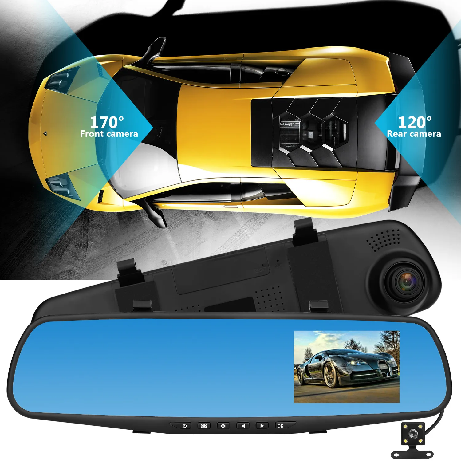 Автомобильный видеорегистратор резервная камера 1080P HD Автомобильная камера с двойной камерой Автомобильный видеорегистратор заднего вида объектив видео рекордер для Honda