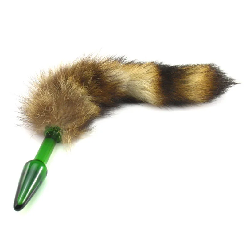 H00USGlass Butt Plug with Faux Fur Tail (4)